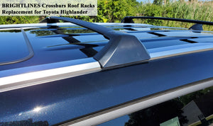 BRIGHTLINES Crossbars Roof Racks Replacement for Toyota Highlander with Flush Rails 2020-2024 for Kayak Luggage ski Bike Carrier