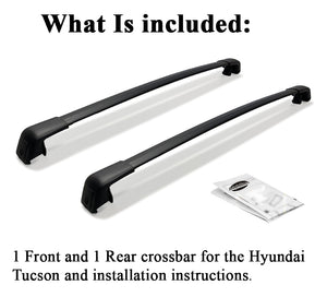BrightLines Roof Rack Crossbars Kayak Rack Combo Compatible for Hyundai Tucson 2016-2021