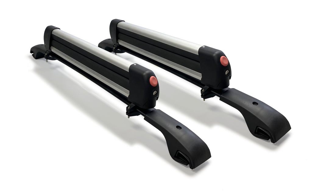BrightLines Aero Roof Rack Crossbars Ski Rack Combo Compatible with Jeep Renegade 2015-2024 (Up to 6 Pairs of Skis or 4 Snowboards)