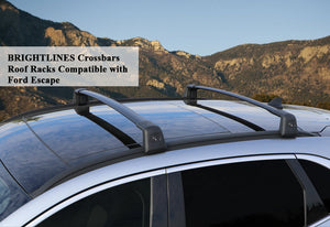 BRIGHTLINES Heavy Duty Anti-Theft Crossbars Roof Racks Compatible with 2020-2024 Ford Escape for Kayak Luggage Ski Bike Carrier ( Including Models with panoramic sunroof) - Exclusive from ASG Auto Sports