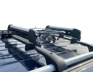 BrightLines Roof Rack Crossbars Ski Rack Combo Compatible for Toyota Highlander XLE Limited SE LIMITED PLATINUM 2014-2019 in Silver (4 pairs skis or 2 snowboards)