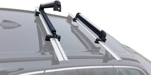 BrightLines Aero Roof Rack Crossbars Ski Rack Combo Compatible with Jeep Renegade 2015-2024 (Up to 4 Skis or 2 Snowboards)