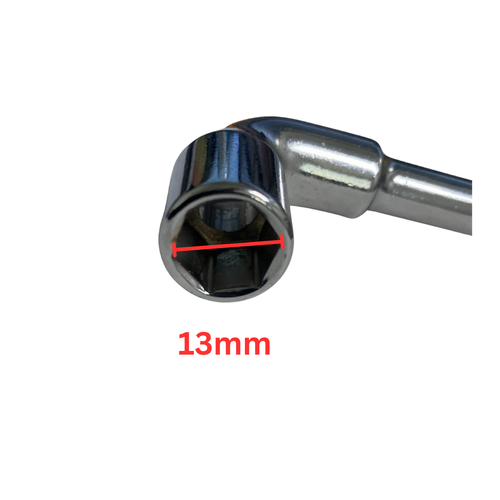 BRIGHTLINES 13mm L-Shaped Double-Head Hex Socket Wrench - Angled 6-Point Socket for Automotive, Machinery & Household Repairs