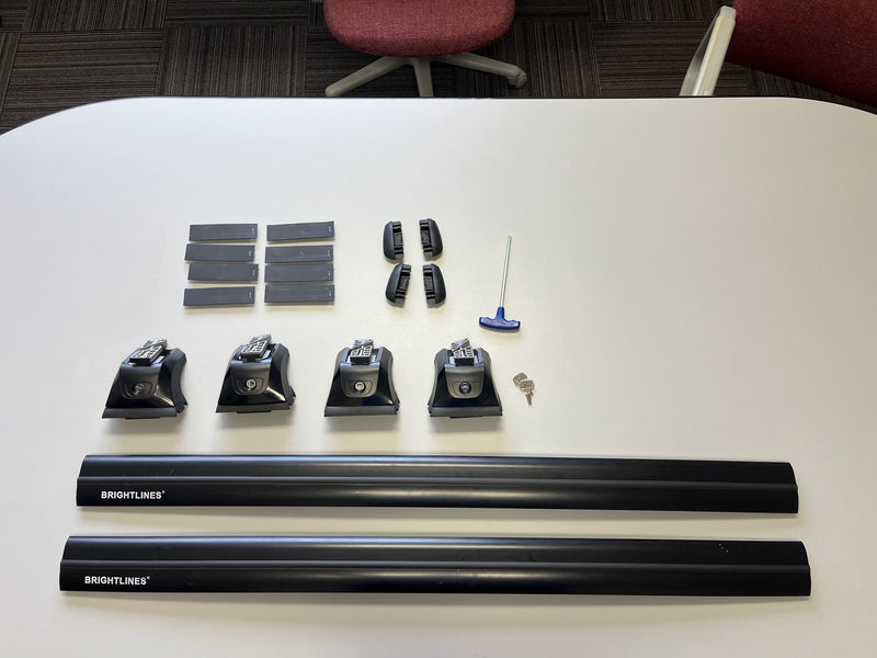 BRIGHTLINES Heavy Duty Anti-Theft Premium Aluminum Roof Bars Roof Rack Crossbars Compatible with 2011-2021 Jeep Grand Cherokee Equipped with Metal Roof Side Rails - USED