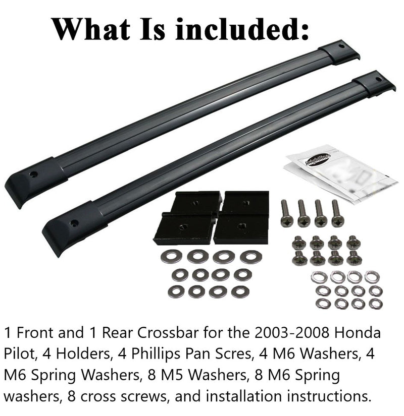 BrightLines Roof Rack Crossbars Replacement For Honda Pilot 2003-2008