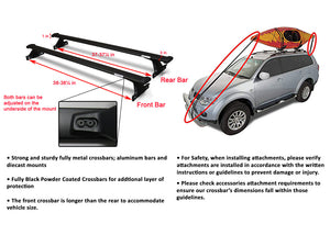 BrightLines Roof Rack Crossbars and Ski Snowboard Rack Combo Replacement For GMC Terrain & Chevy Equinox 2018-2024 (4 pairs skis or 2 snowboards)