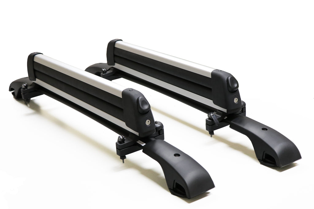 BrightLines Aero Roof Rack Crossbars Ski Rack Combo Compatible with Mercedes Benz GLE350 2015-2018 (Up to 6 Pairs of Skis or 4 Snowboards)