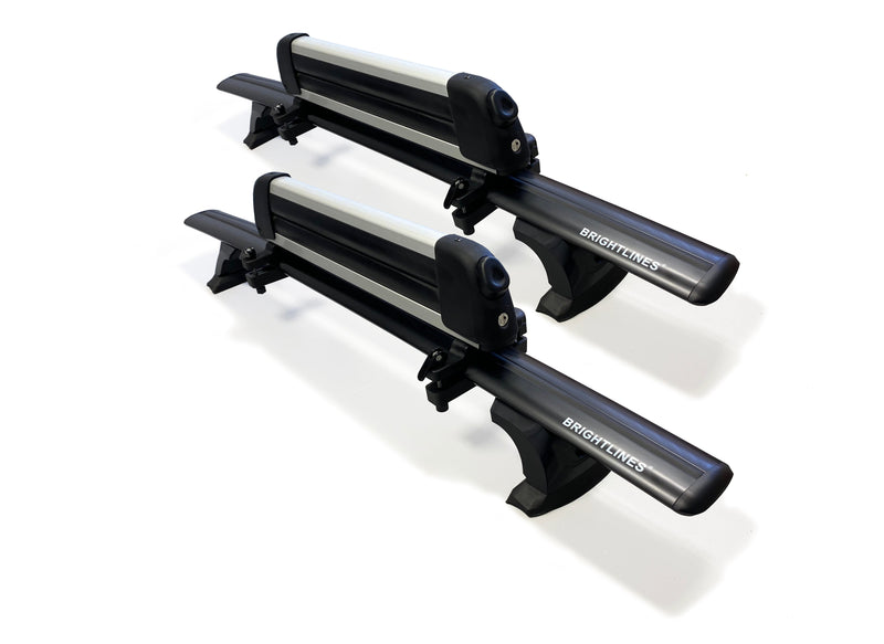 BRIGHTLINES Heavy Duty Anti-Theft Premium Aluminum Black Roof Bars Roof Rack Crossbars and Ski Rack Combo Compatible with 2012-2025 Honda CRV Without Roof Rails (Up to 4 pairs Skis or 2 Snowboards)