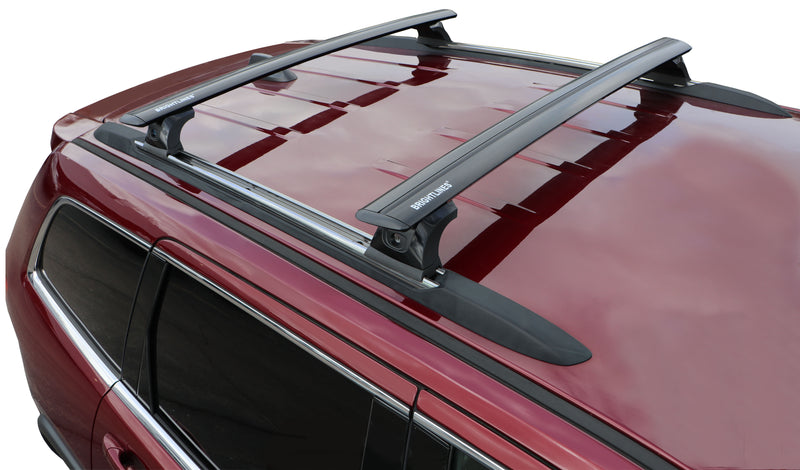 BRIGHTLINES Heavy Duty Anti-Theft Premium Aluminum Roof Bars Roof Rack Crossbars Compatible with 2011-2021 Jeep Grand Cherokee Equipped with Metal Roof Side Rails