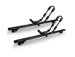 BrightLines All Black Heavy Duty 220 lbs Wing Shaped Universal Crossbars Roof Racks & One Pair Foldable Kayak Racks Combo for Kayaks, Canoe, SUP