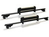 BRIGHTLINES 53" All Black Lockable Universal Cross Bars Roof Racks & Silver Ski Racks Combo Capable of Holding up to 4 Pairs of Skis or 2 Pairs of Snowboards