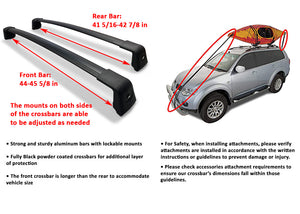 BRIGHTLINES Heavy Duty Anti-Theft Crossbars Roof Racks and Premium Double Kayak Rack Compatible with 2020-2023 Ford Escape ( Including Models with panoramic sunroof) - Exclusive from ASG Auto Sports