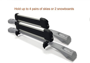 BRIGHTLINES Roof Rack Cross Bars Ski Rack Combo Compatible with Kia Telluride 2019-2024 ( Up to 4 Skis or 2 Snowboards) (NOT for Panoramic sunroof)