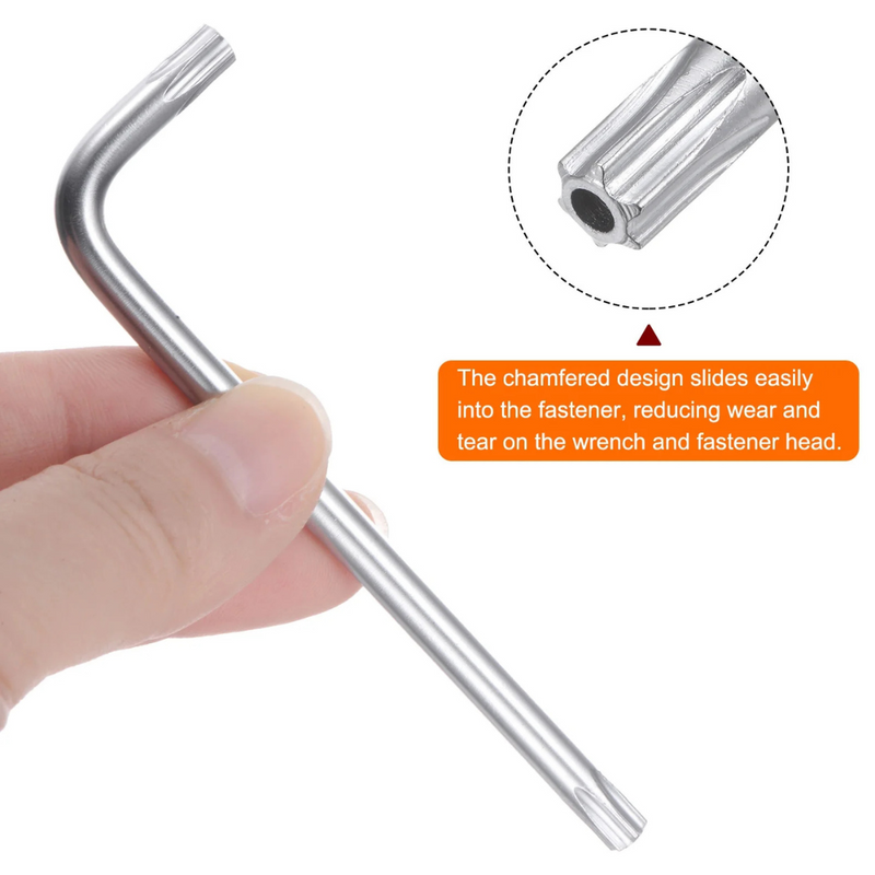 T40 Long Tamper Proof Torx Star Key Bit L-Shape Wrench 2Pcs