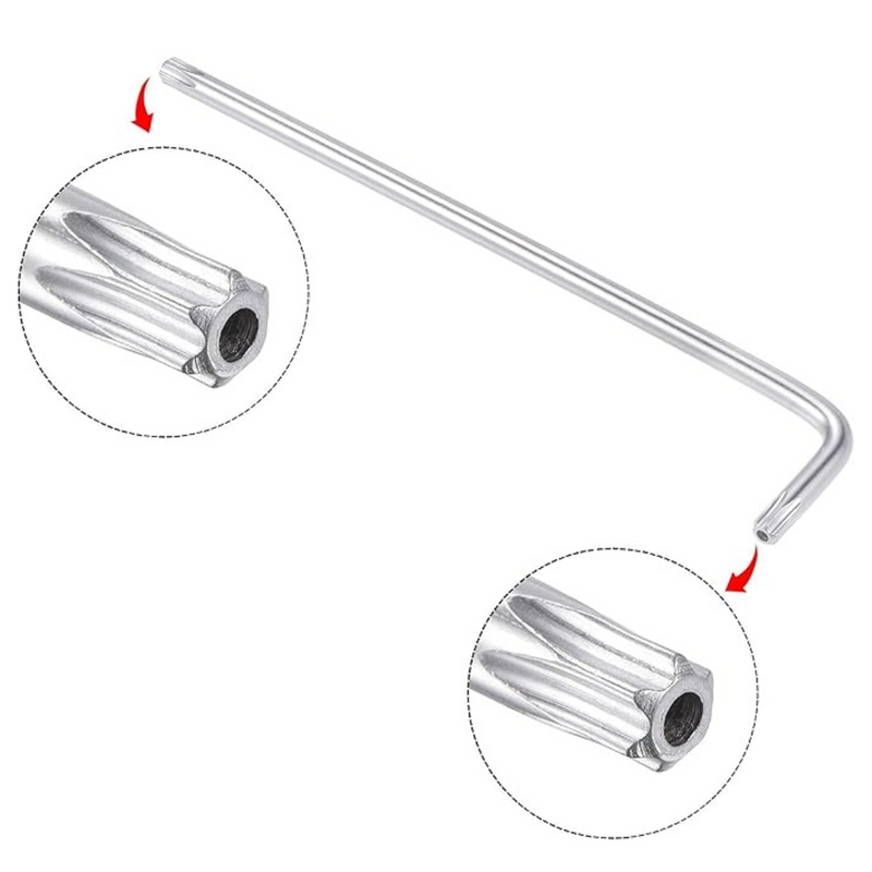 T40 Long Tamper Proof Torx Star Key Bit L-Shape Wrench 2Pcs
