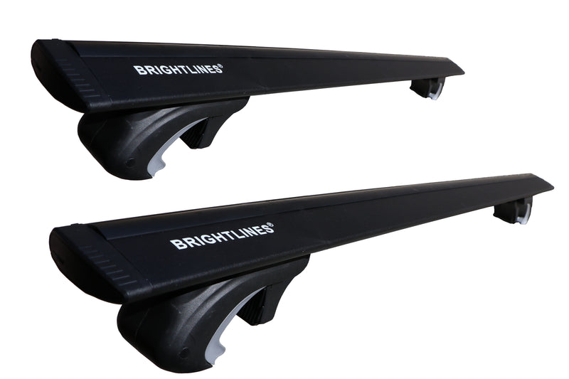 BrightLines 48" All Black Heavy Duty 220 lbs Wing Shaped Universal Crossbars Roof Racks Compatible with Raised Roof Side Rails for Kayak Luggage ski Bike Carrier, a Set of 2