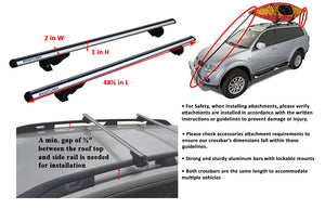 BrightLines Roof Racks Cross Bars Kayak Rack Combo Compatible with Kia Sportage 2005-2010