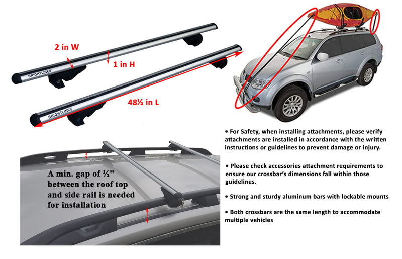 BrightLines Roof Racks Cross Bars Kayak Rack Combo Compatible with Mercedes Benz ML350 1998-2015