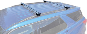 BrightLines Roof Rack Crossbars and Ski Rack Combo Compatible with Ford Explorer 2020 (Up to 4 Skis or 2 Snowboards) - ASG AUTO SPORTS
