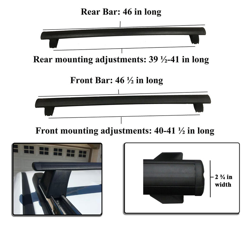 BRIGHTLINES Crossbars Roof Racks Luggage Racks Replacement for 2011-2021 Jeep Grand Cherokee with Grooved Metal Roof Side Rails