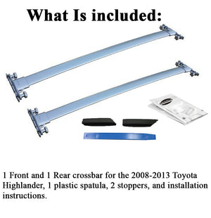 BrightLines Roof Rack Crossbars Replacement for Toyota Highlander 2008-2013 - ASG AUTO SPORTS