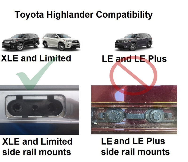 BrightLines Toyota Highlander XLE Limited SE Roof Rack Crossbars 2014-2019 in Silver-Used - ASG AUTO SPORTS