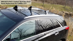 BrightLines Roof Rack Crossbars Ski Rack Combo Compatible for Cadillac XT5 2017-2024 (6 Pairs of Skis or 4 Snowboards)