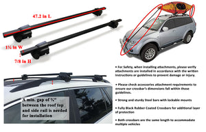 BrightLines Lockable Steel Roof Rack Crossbars Kayak Rack Combo Compatible with Infiniti FX35 2003-2012
