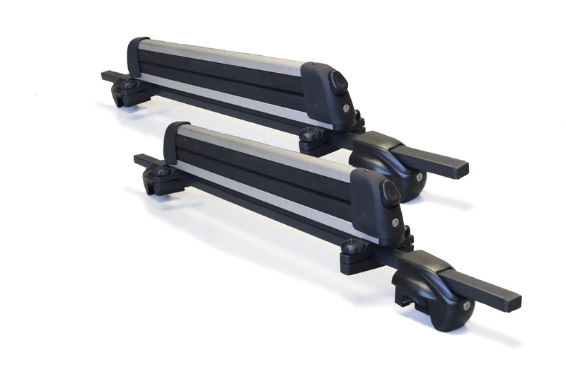 BrightLines Lockable Steel Roof Rack Crossbars Ski Rack Combo Compatible with Nissan Quest 2007-2014
