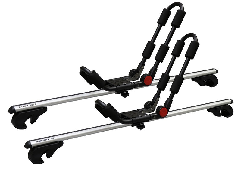 BrightLines Roof Racks Cross Bars Kayak Rack Combo Compatible with VW Jetta Wagon 2001-2014
