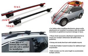 BrightLines Lockable Steel Roof Rack Crossbars Compatible with Mercedes ML320 ML350 ML450 1998-2013