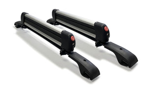 BrightLines Aero Roof Rack Crossbars Ski Rack Combo Compatible with Mercedes Benz GLE350 2015-2018 (Up to 6 Pairs of Skis or 4 Snowboards)