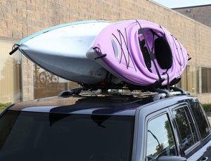 BrightLines Aero Roof Rack Crossbars Kayak Rack Combo Compatible with Dodge Journey 2009-2019