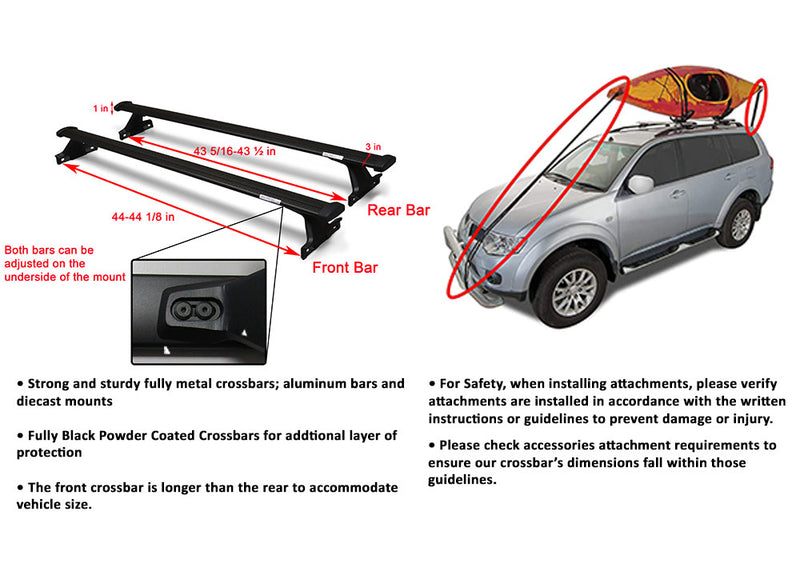 BRIGHTLINES Roof Rack Cross Bars Compatible with Chevy Blazer 2019-2025