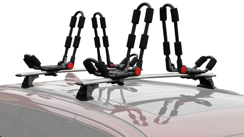 BrightLines Roof Rack Crossbars and 2 sets of Kayak Racks Combo Compatible with 2011-2021 Jeep Grand Cherokee with Roof Black Moldings
