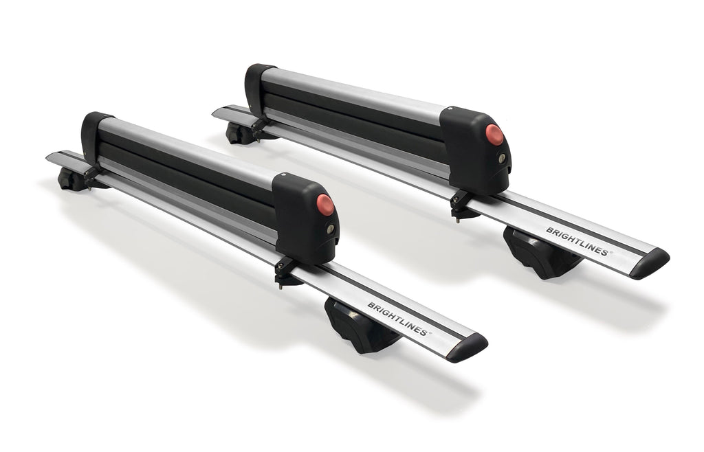 BRIGHTLINES Heavy Duty Anti-Theft Premium Aluminum Roof Rack Crossbars Ski Rack Combo Compatible with Chevy Tahoe, Suburban, GMC Yukon & Cadillac Escalade 2021 2022 2024 (Up to 4 Pair of Skis or 2 Snowboards) - Exclusive from ASG Auto Sports