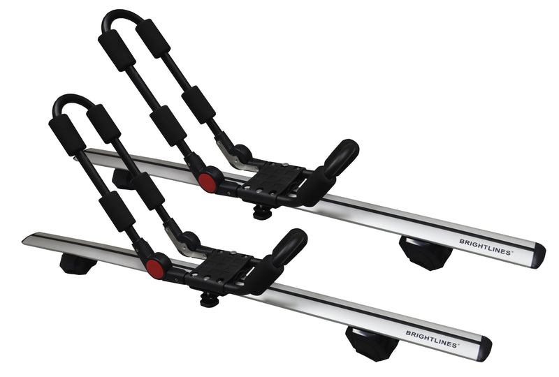 BRIGHTLINES Roof Rack Cross Bars Kayak Rack Combo Compatible with 2016-2020 Lincoln MKX and 2019-2023 Nautilus (NOT for Panoramic sunroof)