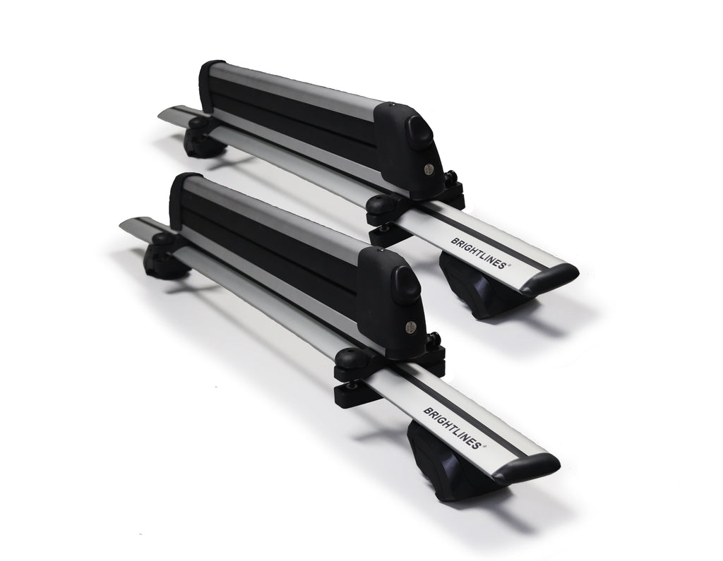 BRIGHTLINES Heavy Duty Anti-Theft Premium Aluminum Roof Bars Roof Rack Crossbars and Ski Rack Combo Compatible with 2019-2024  Audi Q3 Cross Bars (Up to 4 Pair of Skis or 2 Snowboards) - Exclusive From ASG Auto Sports