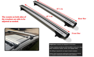 BRIGHTLINES Roof Rack Cross Bars Ski Rack Combo Compatible with Buick Envision 2016-2020 Encore GX 2020-2023 (Up to 4 Skis or 2 Snowboards)