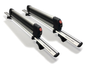 BRIGHTLINES Heavy Duty Anti-Theft Premium Aluminum Roof Bars Roof Rack Crossbars & Ski Rack Combo Compatible with 2017-2023 Audi Q7 (6 pairs skis or 4 snowboards) - Exclusive from ASG Auto Sports