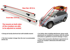 BRIGHTLINES Heavy Duty Anti-Theft Premium Aluminum Roof Bars Roof Rack Crossbars Compatible with 2017-2023 Audi Q7 - Exclusive from ASG Auto Sports