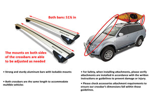 BRIGHTLINES Roof Rack Cross Bars Kayak Rack Combo Compatible with Volvo XC60 XC90 2018-2023 (NOT for Panoramic sunroof)