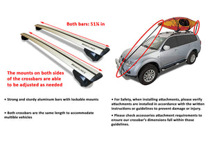 BRIGHTLINES Roof Rack Cross Bars Kayak Rack Combo Compatible with Volvo XC40 2019-2023 (NOT for Panoramic sunroof)