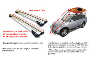 BRIGHTLINES Heavy Duty Anti-Theft Premium Aluminum Roof Bars Roof Rack Crossbars Compatible with Volvo XC40 2019-2023 (NOT for Panoramic sunroof) - Exclusive from ASG Auto Sports