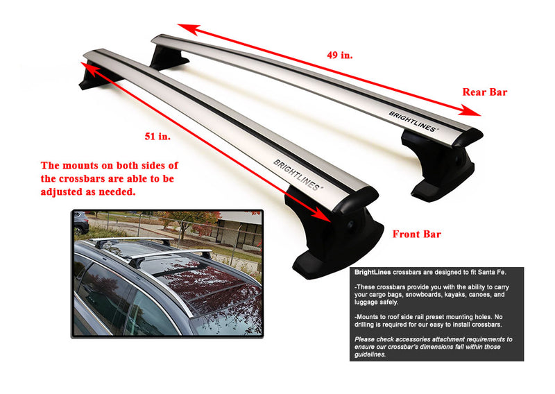 BRIGHTLINES Heavy Duty Anti-Theft Premium Aluminum Roof Bars Roof