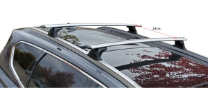 BRIGHTLINES Heavy Duty Anti-Theft Premium Aluminum Roof Bars Roof Rack Crossbars Ski Rack Combo Compatible with Hyundai Santa Fe 2019-2023 (Up to 4 pairs of Skis or 2 Snowboards) - Exclusive from ASG Auto Sports