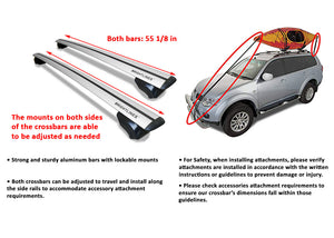 BRIGHTLINES Heavy Duty Anti-Theft Premium Aluminum Roof Rack Crossbars Compatible with Chevy Tahoe, Suburban, GMC Yukon & Cadillac Escalade 2021-2023 for Kayak Luggage Ski Bike Carrier - Exclusive from ASG Auto Sports
