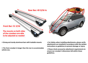 BRIGHTLINES Heavy Duty Anti-Theft Premium Aluminum Roof Bars Roof Rack Crossbars Compatible with 2019-2024 Audi Q3 Cross Bars - Exclusive From ASG Auto Sports
