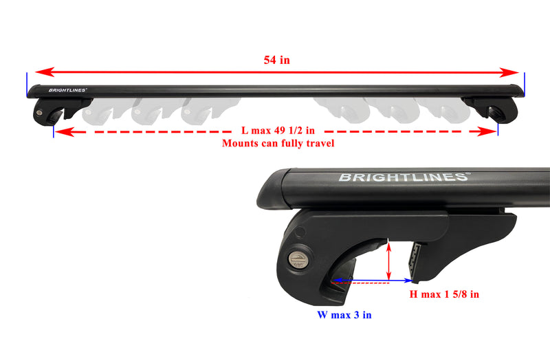 BrightLines Roof Rack Crossbars Compatible with Jeep Liberty 2008-2013