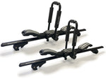 BRIGHTLINES 53" All Black Lockable Universal Cross Bars Roof Racks & Double Folding Kayak Roof Rack Combo Carrier That Holds a Pair of Kayaks, or One Canoe or SUPs Paddleboards